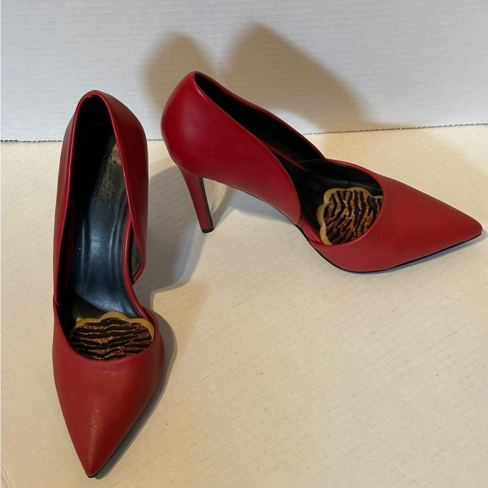 Red high heels.